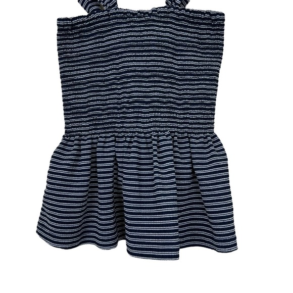 Madewell Texture & Thread Smocked Peplum Tank Top in Stripe Size XXS - Picture 7 of 14